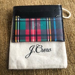 J.Crew leather card case, new with tags
